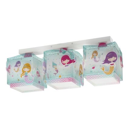 Dalber 63443 - Plafón infantil MERMAIDS 3xE27/60W/230V