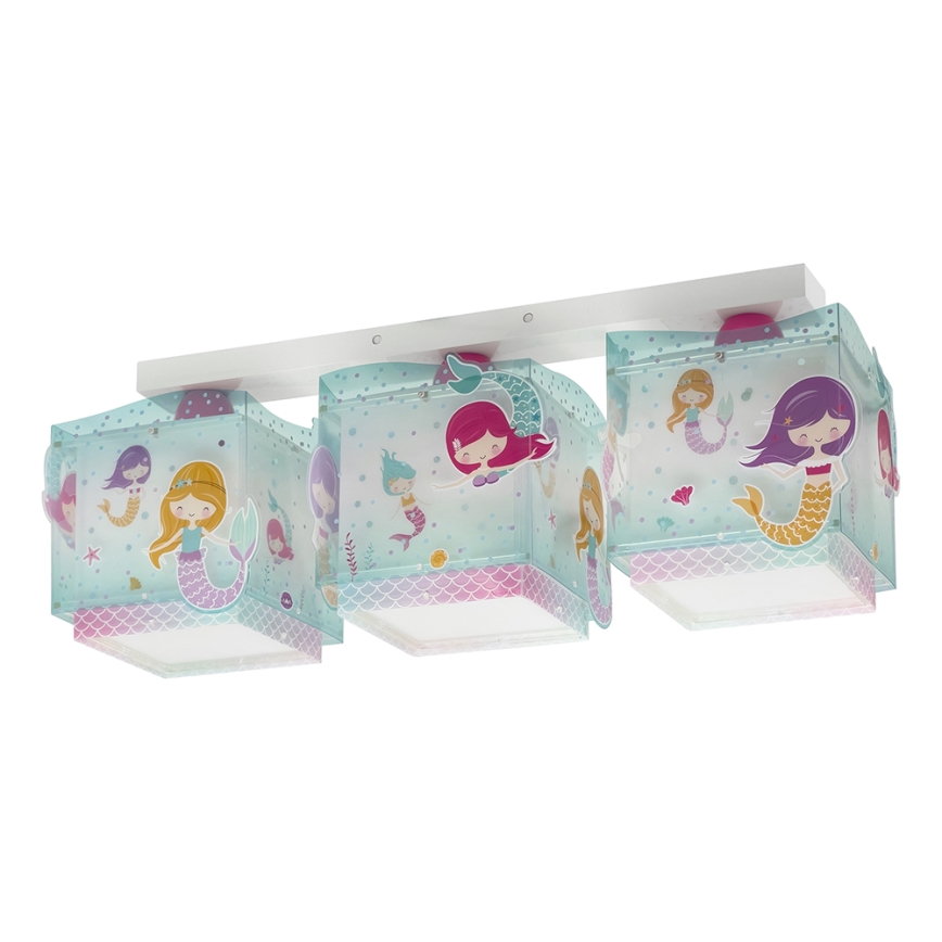 Dalber 63443 - Plafón infantil MERMAIDS 3xE27/60W/230V