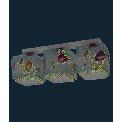 Dalber 63443 - Plafón infantil MERMAIDS 3xE27/60W/230V