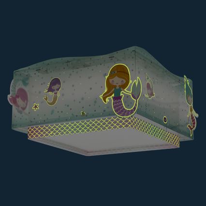 Dalber 63446 - Plafón infantil MERMAIDS 2xE27/60W/230V