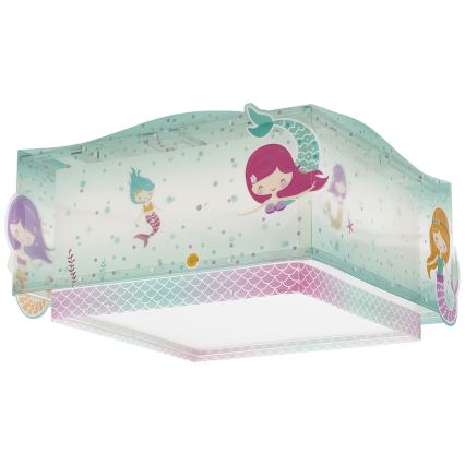 Dalber 63446 - Plafón infantil MERMAIDS 2xE27/60W/230V