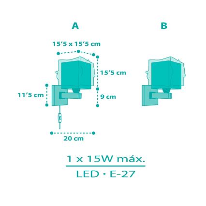 Dalber 63449 - Aplique infantil MERMAIDS 1xE27/60W/230V