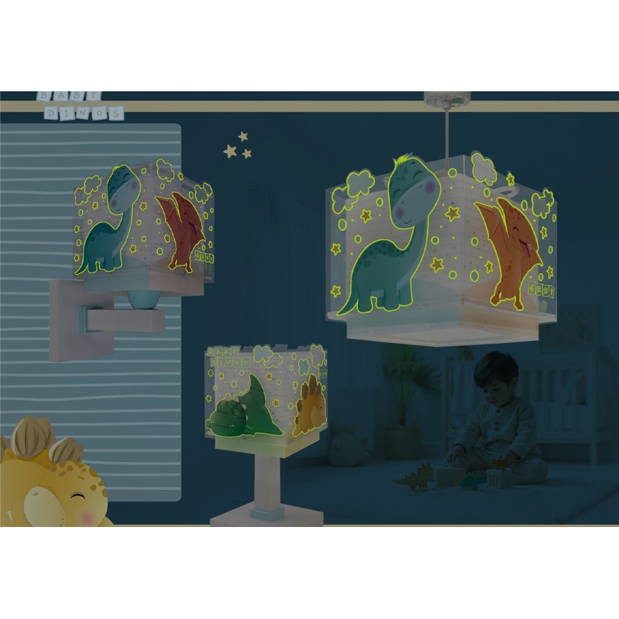 Dalber 63452 - Lámpara de techo infantil BABY DINOS 1xE27/15W/230V multicolor