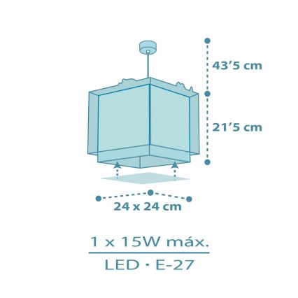 Dalber 63452 - Lámpara de techo infantil BABY DINOS 1xE27/15W/230V multicolor
