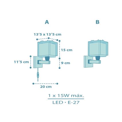 Dalber 63459 - Lámpara de pared infantil BABY DINOS 1xE27/15W/230V multicolor