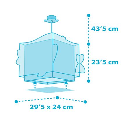 Dalber 63472 - Lámpara colgante infantil BABY SHARK 1xE27/60W/230V