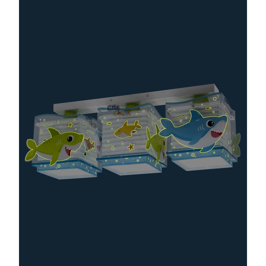 Dalber 63473 - Plafón infantil BABY SHARK 3xE27/60W/230V