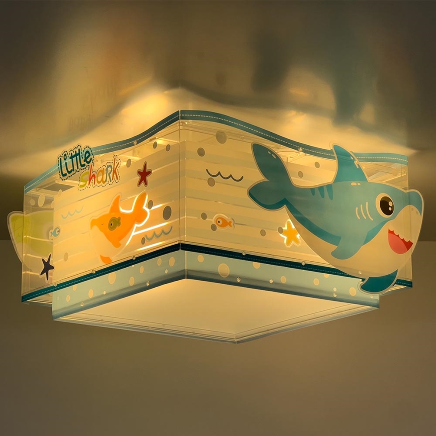 Dalber 63476 - Plafón infantil BABY SHARK 2xE27/60W/230V