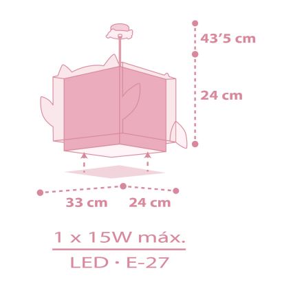 Dalber 64482 - Lámpara colgante infantil LITTLE FRIENDS 1xE27/15W/230V