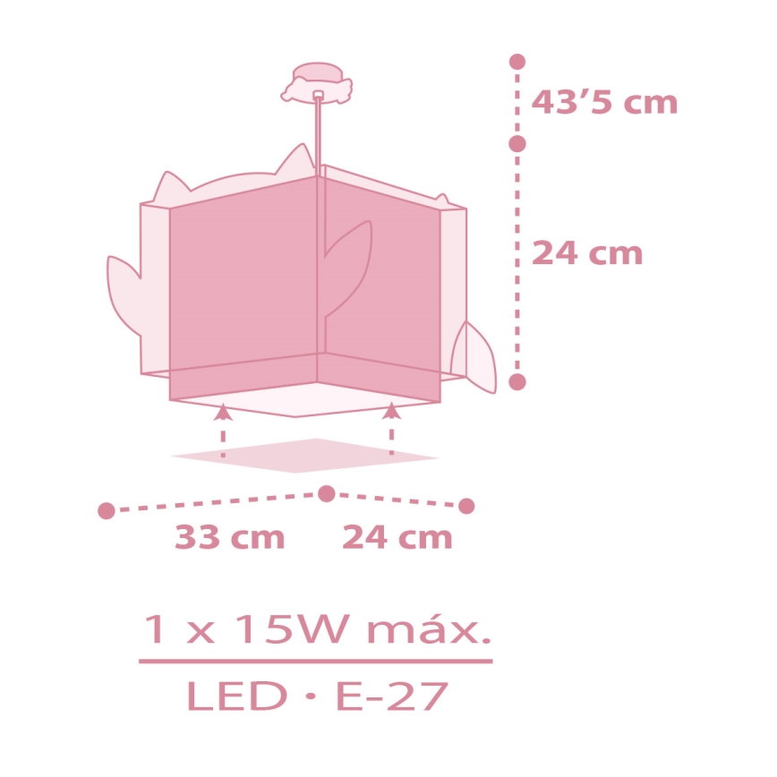 Dalber 64482 - Lámpara colgante infantil LITTLE FRIENDS 1xE27/15W/230V