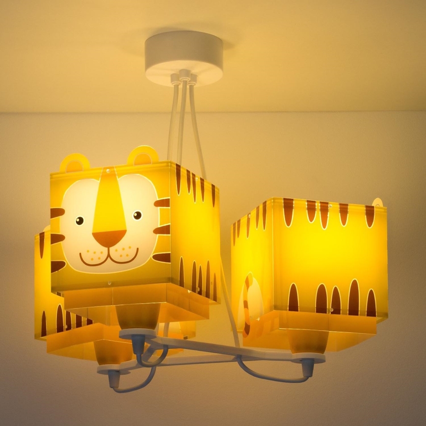 Dalber 64567 - Lámpara colgante infantil LITTLE TIGER 3xE27/60W/230V