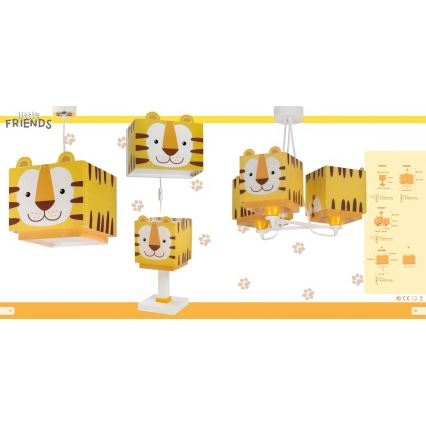 Dalber 64567 - Lámpara colgante infantil LITTLE TIGER 3xE27/60W/230V