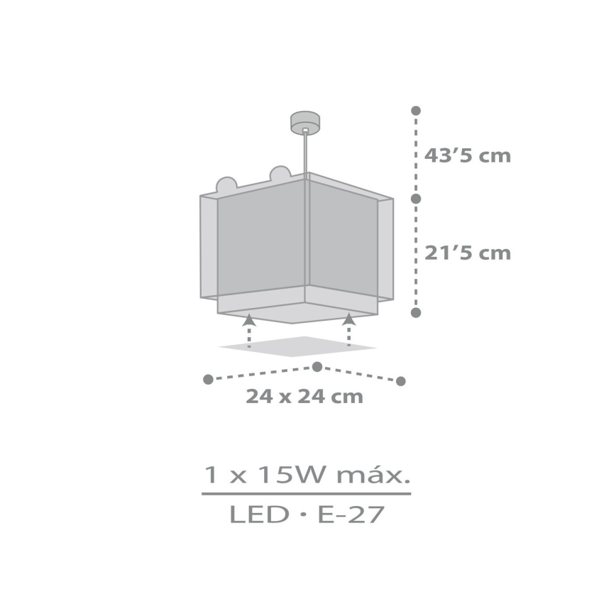 Dalber 64572 - Lámpara colgante infantil LITTLE TEDDY 1xE27/60W/230V