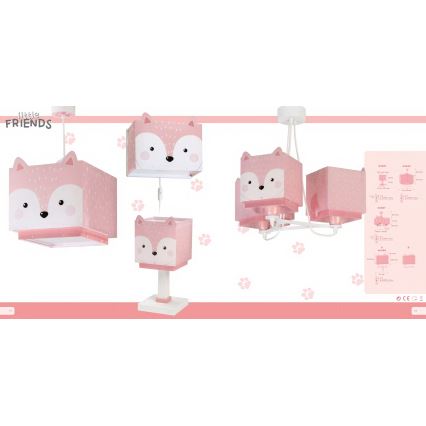 Dalber 64582 - Lámpara colgante infantil LITTLE FOX 1xE27/60W/230V
