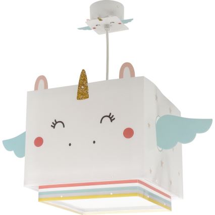 Dalber 64592 - Lámpara colgante infantil LITTLE UNICORN 1xE27/15W/230V