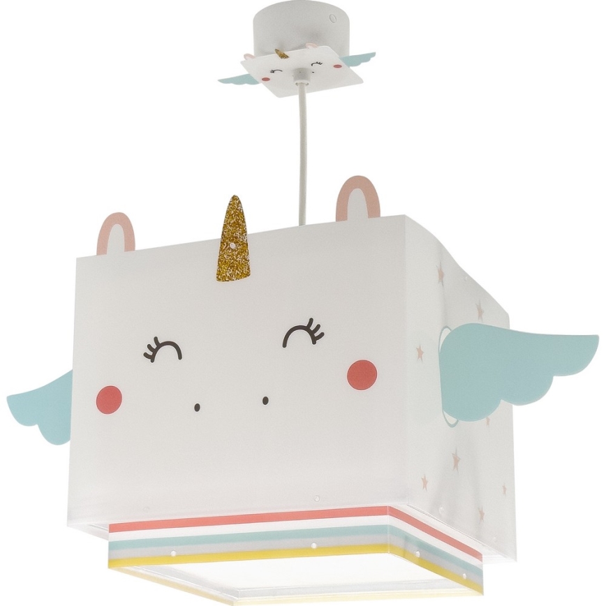 Dalber 64592 - Lámpara colgante infantil LITTLE UNICORN 1xE27/15W/230V