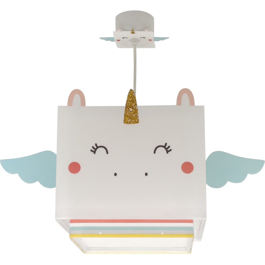 Dalber 64592 - Lámpara colgante infantil LITTLE UNICORN 1xE27/15W/230V