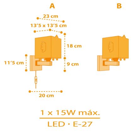 Dalber 64649 - Aplique infantil LITTLE CHICKEN 1xE27/15W/230V