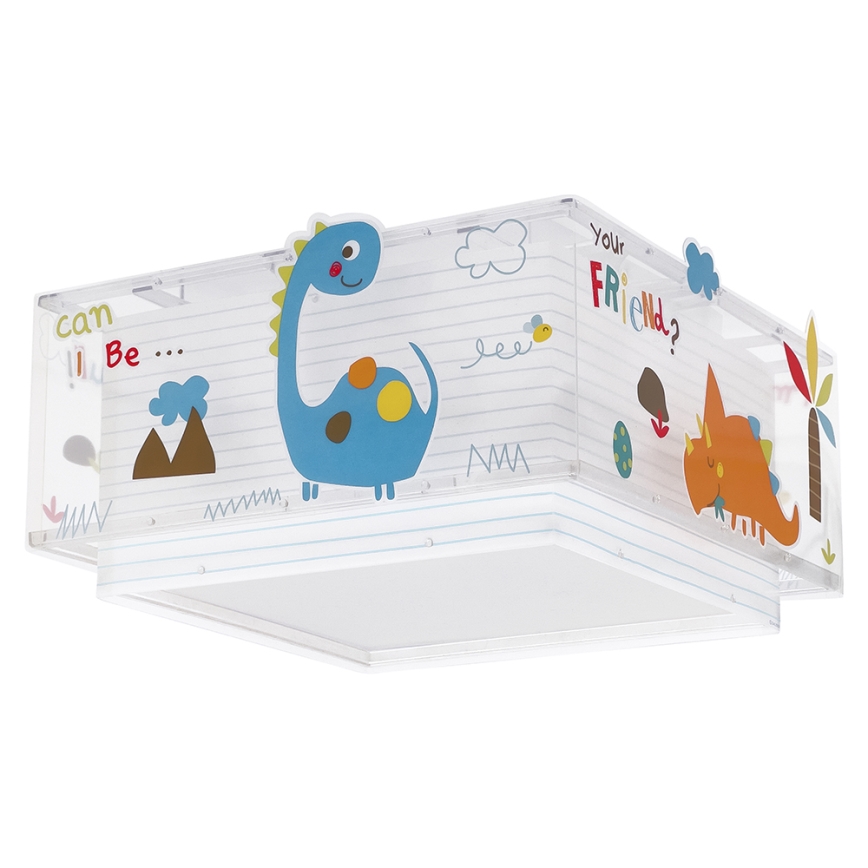 Dalber 73456 - Plafón infantil DINOS 2xE27/60W/230V