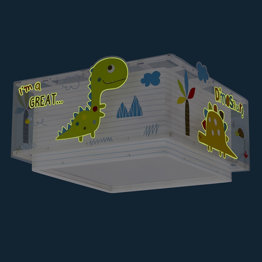 Dalber 73456 - Plafón infantil DINOS 2xE27/60W/230V