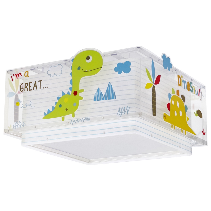 Dalber 73456 - Plafón infantil DINOS 2xE27/60W/230V