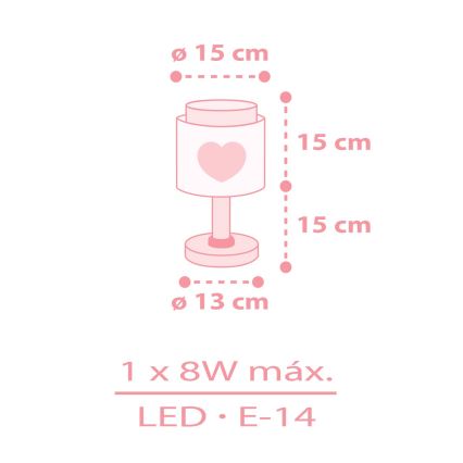Dalber 76011S - Lámpara infantil BABY DREAMS 1xE14/8W/230V rosa