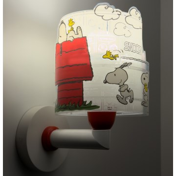 Dalber 76309 - Lámpara de pared infantil SNOOPY 1xE27/15W/230V blanca/roja