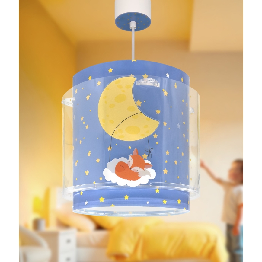 Dalber 76632 - Lámpara de techo infantil MOON DREAMS 1xE27/15W/230V azul