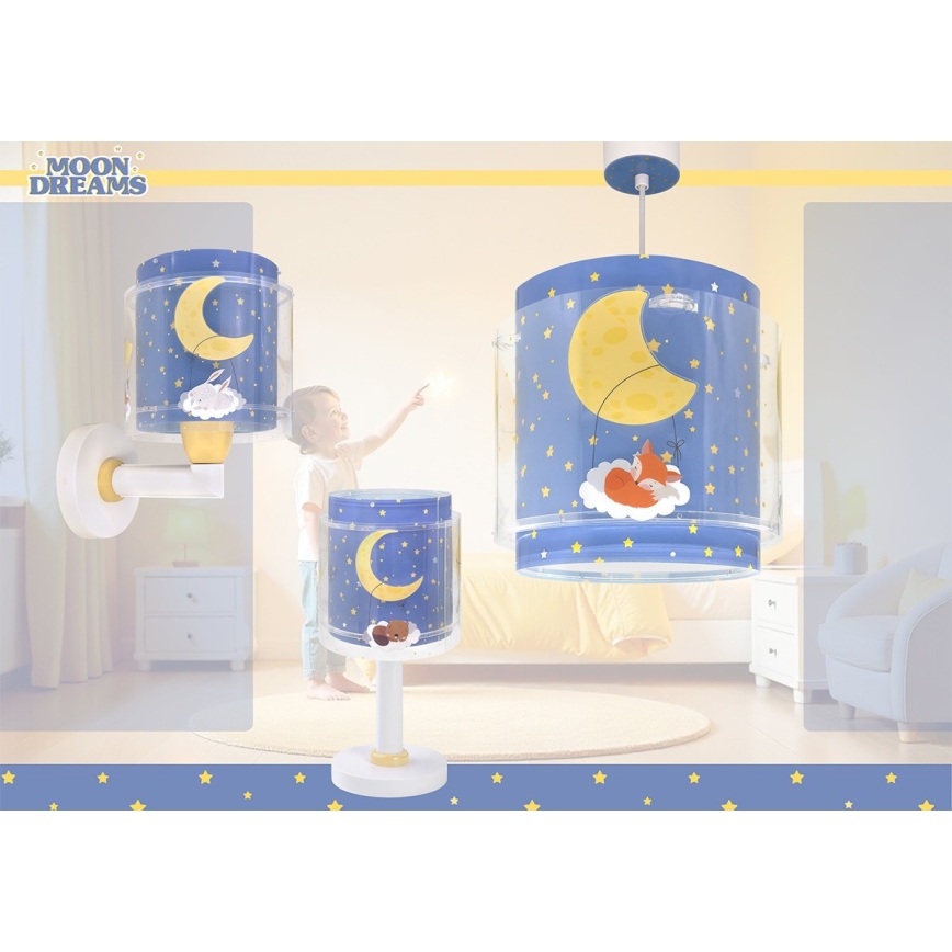 Dalber 76632 - Lámpara de techo infantil MOON DREAMS 1xE27/15W/230V azul
