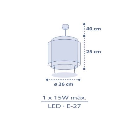 Dalber 76632 - Lámpara de techo infantil MOON DREAMS 1xE27/15W/230V azul