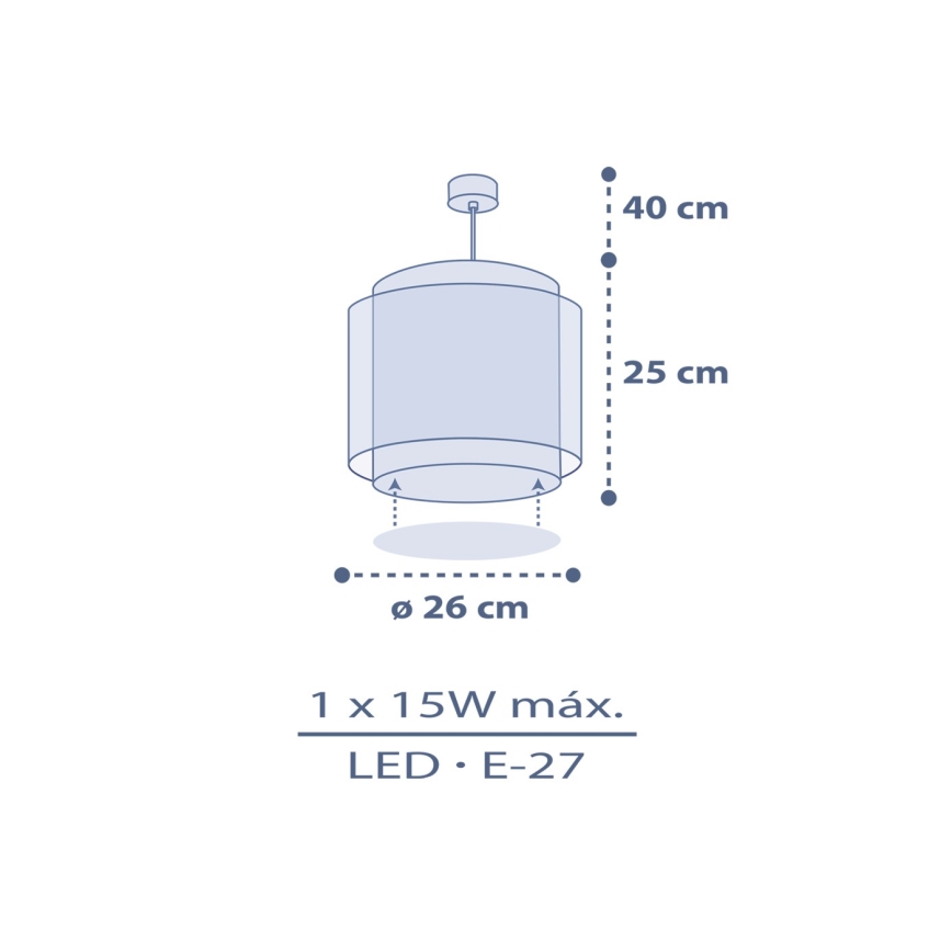 Dalber 76632 - Lámpara de techo infantil MOON DREAMS 1xE27/15W/230V azul