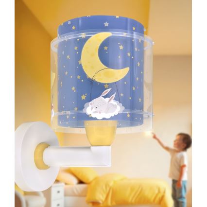 Dalber 76639 - Lámpara de pared infantil MOON DREAMS 1xE27/15W/230V azul