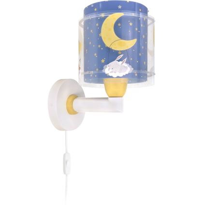 Dalber 76639 - Lámpara de pared infantil MOON DREAMS 1xE27/15W/230V azul