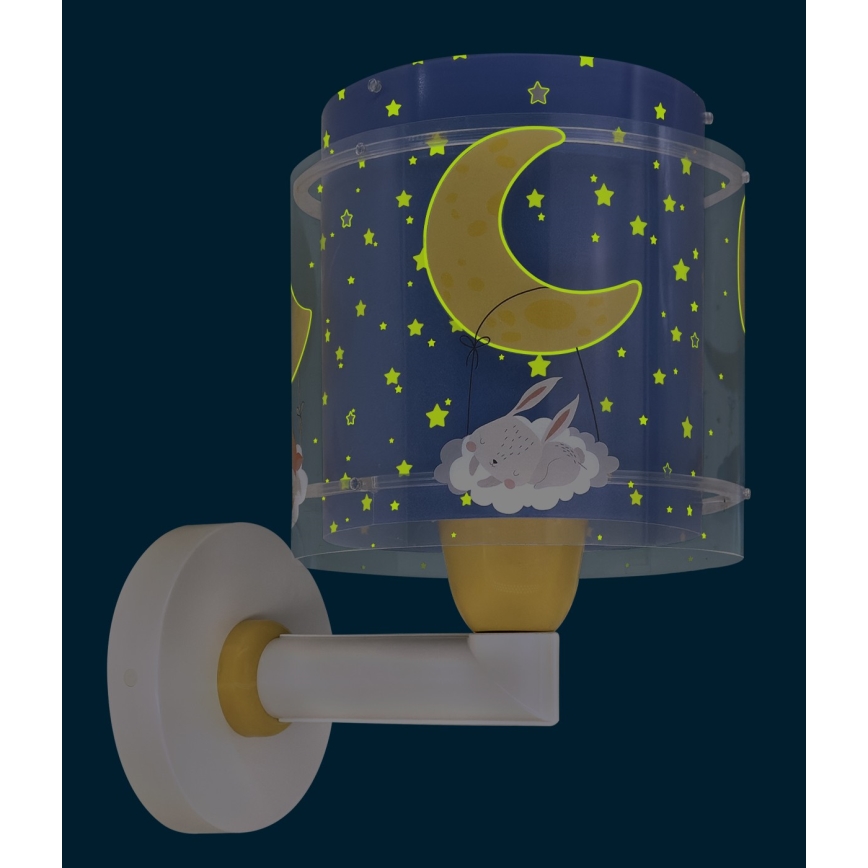 Dalber 76639 - Lámpara de pared infantil MOON DREAMS 1xE27/15W/230V azul