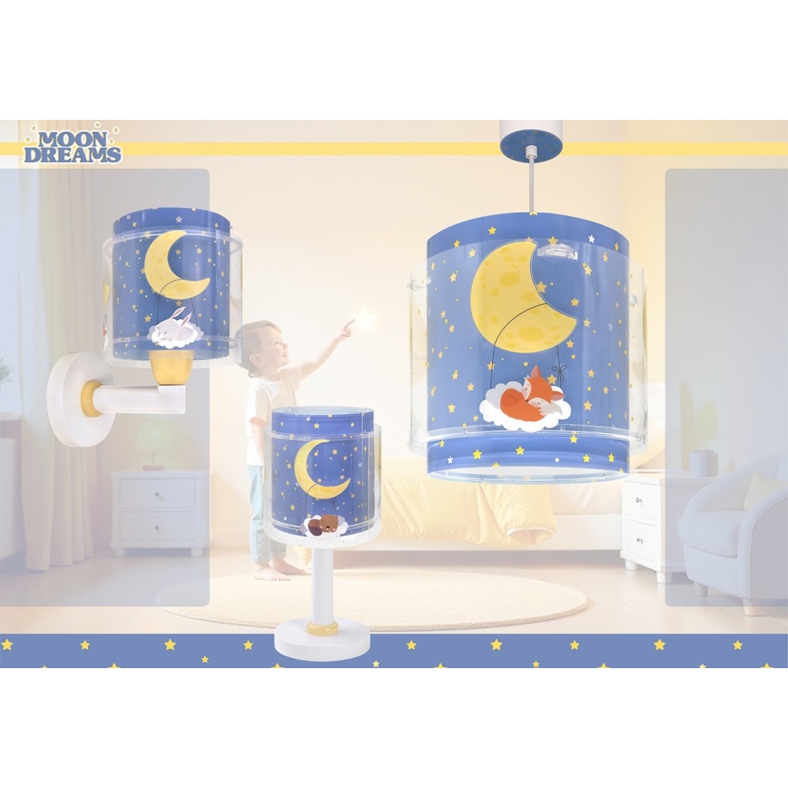 Dalber 76639 - Lámpara de pared infantil MOON DREAMS 1xE27/15W/230V azul