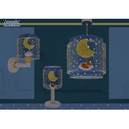 Dalber 76639 - Lámpara de pared infantil MOON DREAMS 1xE27/15W/230V azul
