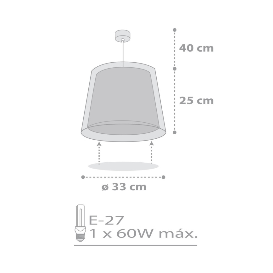 Dalber 81192E - Lámpara colgante infantil LIGHT FEELING 1xE27/60W/230V