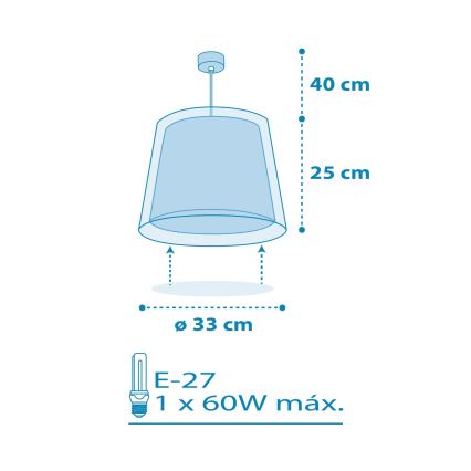 Dalber 81192T - Lámpara colgante infantil LIGHT FEELING 1xE27/60W/230V