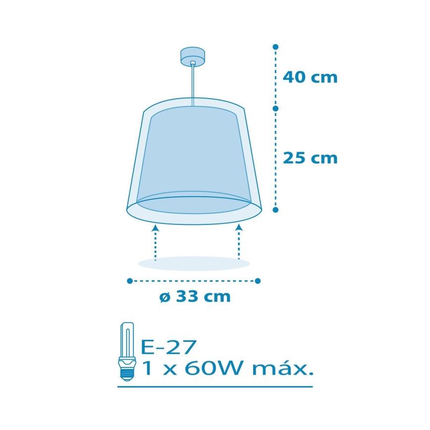 Dalber 81192T - Lámpara colgante infantil LIGHT FEELING 1xE27/60W/230V