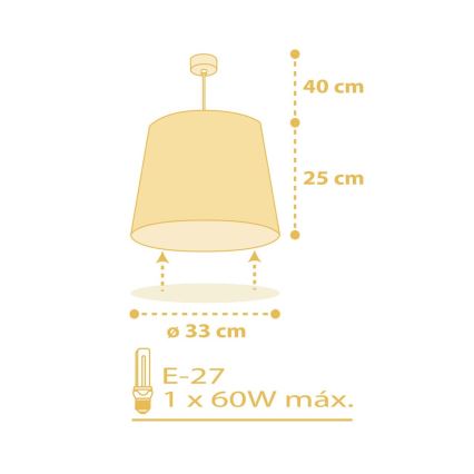 Dalber 82212A - Lámpara de araña para niños STAR LIGHT 1xE27/60W/230V amarillo