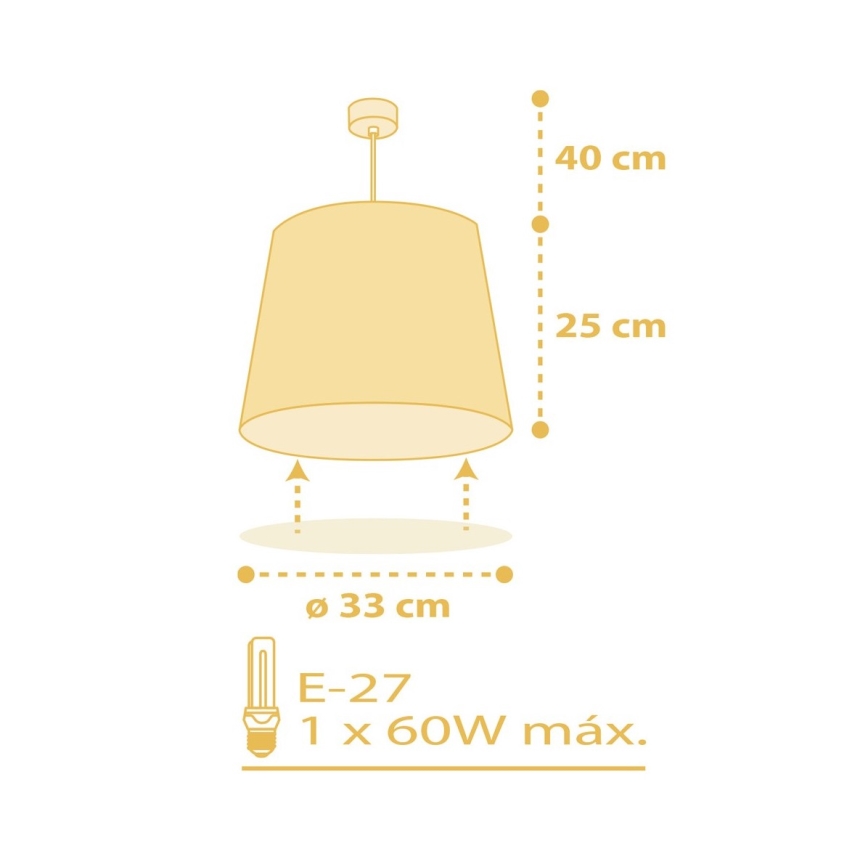 Dalber 82212A - Lámpara de araña para niños STAR LIGHT 1xE27/60W/230V amarillo