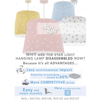 Dalber 82212A - Lámpara de araña para niños STAR LIGHT 1xE27/60W/230V amarillo