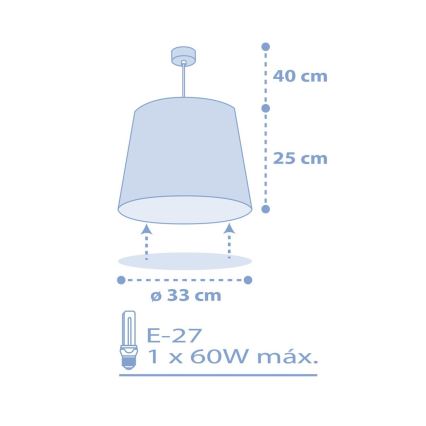 Dalber 82212T - Lámpara de araña infantil STAR LIGHT 1xE27/60W/230V azul