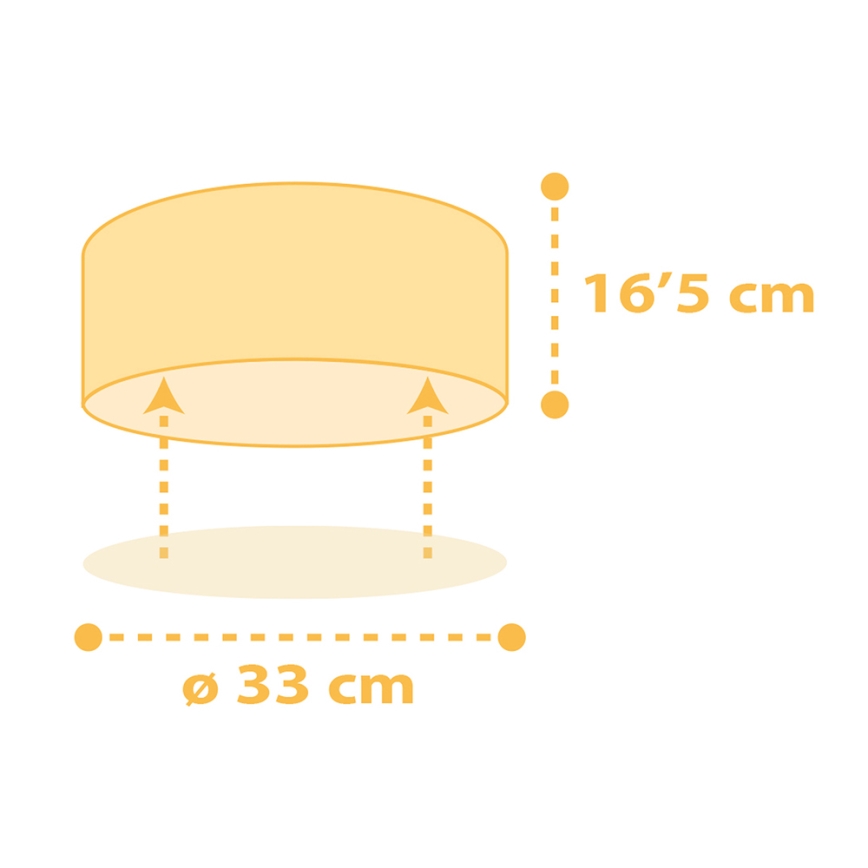 Dalber 82216A - Plafón infantil STAR LIGHT 2xE27/60W/230V amarillo