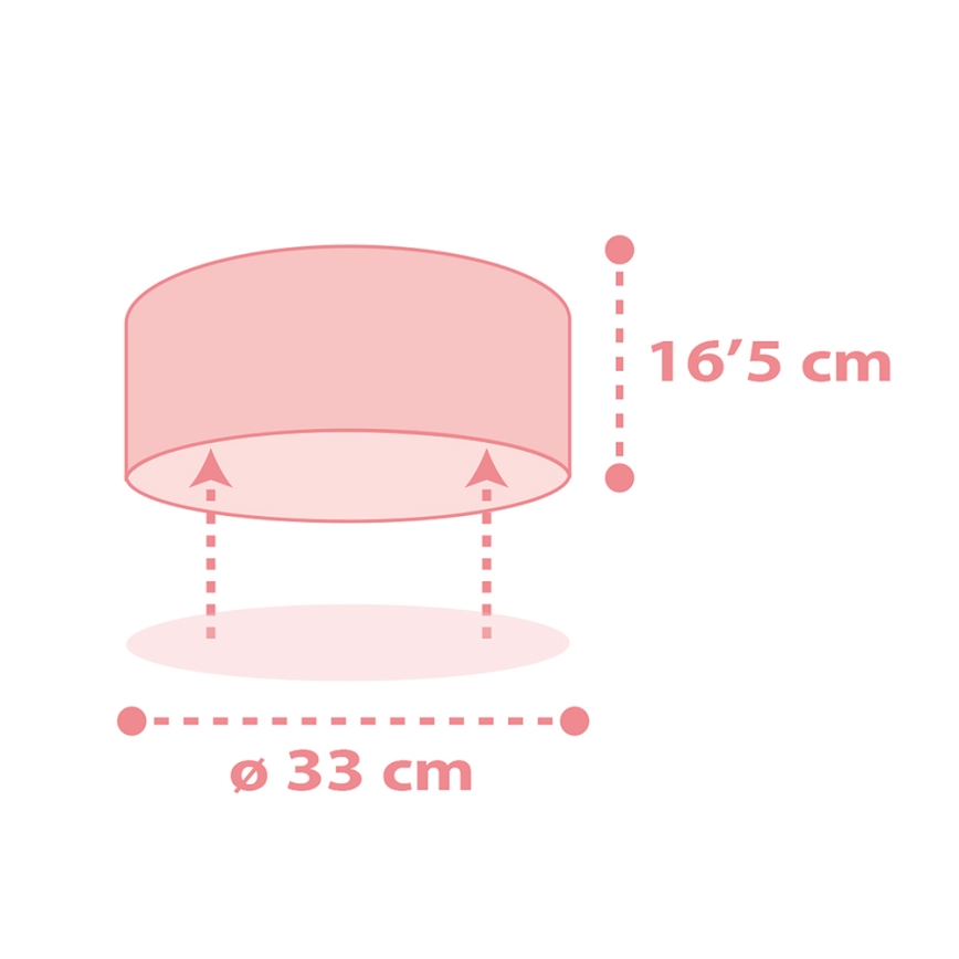 Dalber 82216S - Plafón infantil STAR LIGHT 2xE27/60W/230V rosa