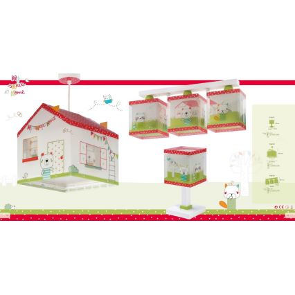 Dalber D-11673 - Lámpara de techo infantil MY SWEET HOME 3xE27/60W/230V
