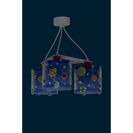 Dalber D-41344 - Lámpara colgante infantil PLANETS 3xE27/60W/230V