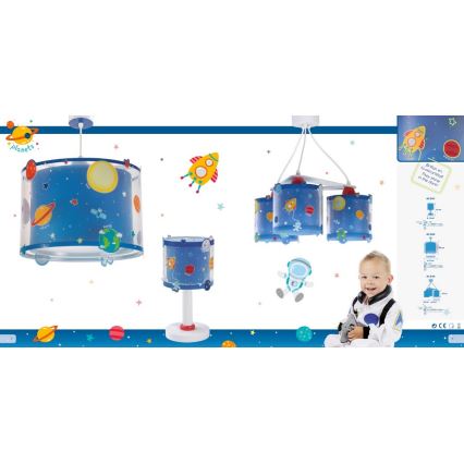 Dalber D-41344 - Lámpara colgante infantil PLANETS 3xE27/60W/230V