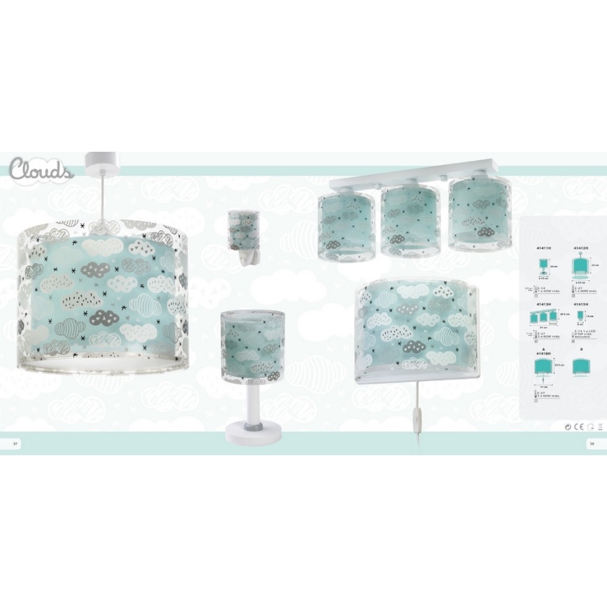 Dalber D-41413H - Plafón infantil CLOUDS 3xE27/60W/230V