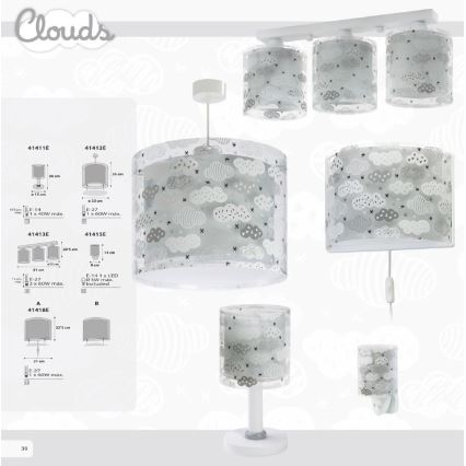 Dalber D-41415E - Lámpara LED con enchufe CLOUDS 1xE14/0,3W/230V